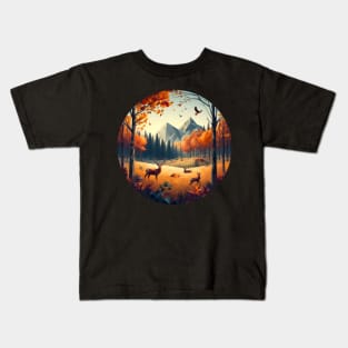 Low Poly Autumn Forest Kids T-Shirt